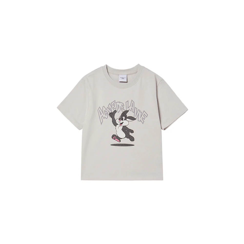 KIDS CARTOON CHINCHILLA SHORT SLEEVE T-SHIRT LIGHT GRAY