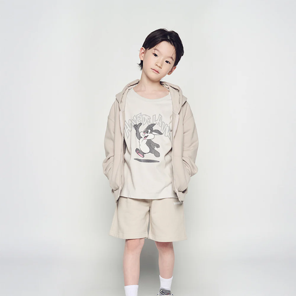 KIDS CARTOON CHINCHILLA SHORT SLEEVE T-SHIRT LIGHT GRAY - Image 3