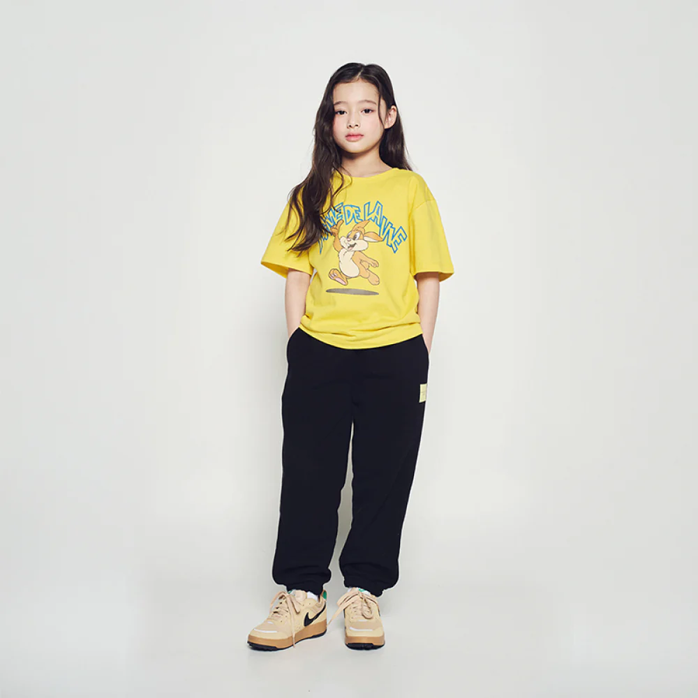 KIDS CARTOON CHINCHILLA SHORT SLEEVE T-SHIRT YELLOW - Image 3