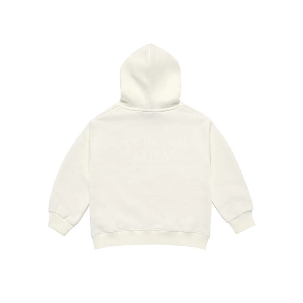 KIDS FUZZY RABBIT HOODIE CREAM - Image 2