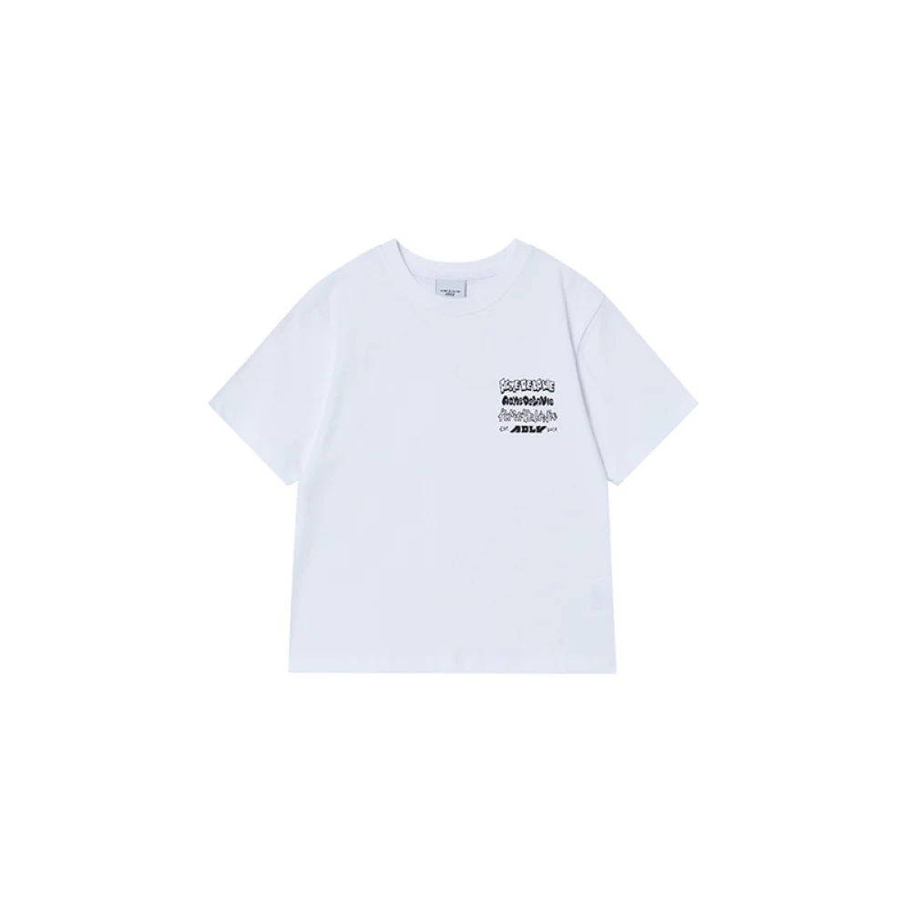 KIDS MIX TYPE GRAPHICS SHORT SLEEVE T-SHIRT WHITE