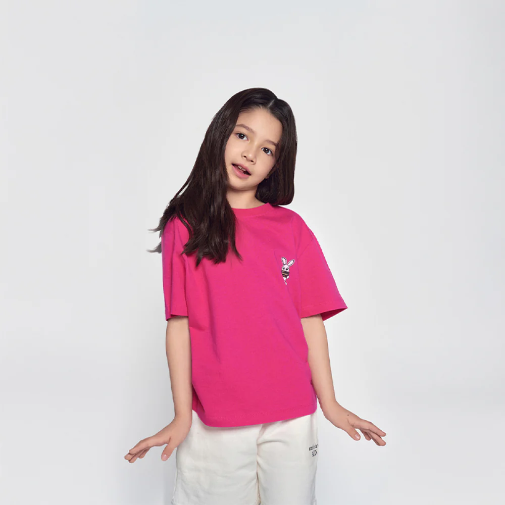 KIDS MUGSHOT ALIEN SHORT SLEEVE T-SHIRT HOT PINK - Image 3