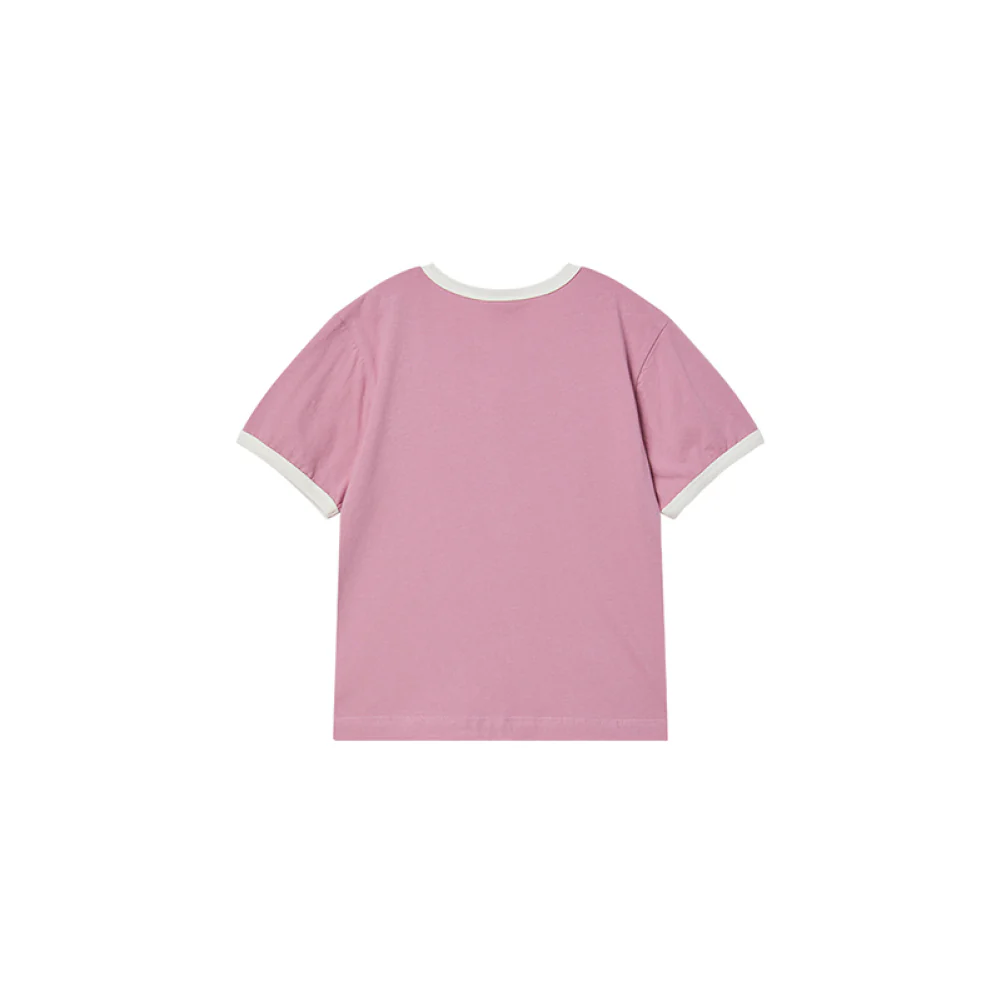 KIDS SNAKE INITIAL RINGER SHORT SLEEVE T-SHIRT LIGHT PINK - Image 2