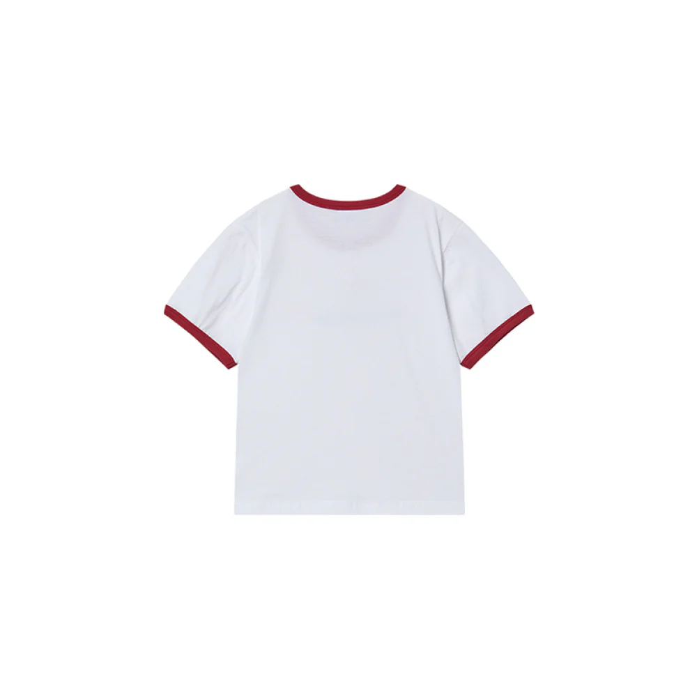 KIDS SNAKE INITIAL RINGER SHORT SLEEVE T-SHIRT WHITE - Image 2