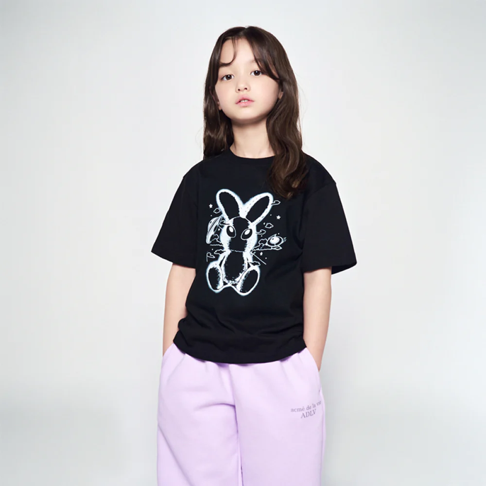 KIDS SOLO RABBIT ALIEN SHORT SLEEVE T-SHIRT BLACK - Image 4