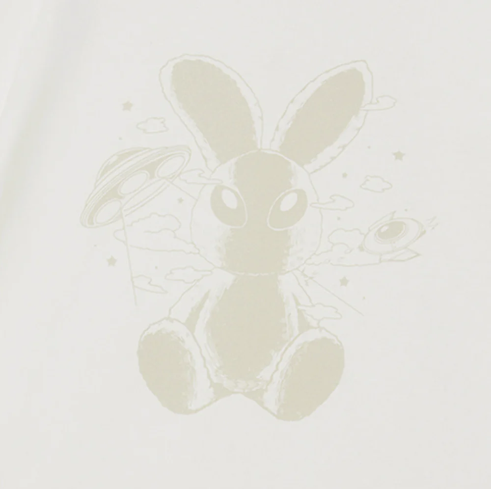 KIDS SOLO RABBIT ALIEN SHORT SLEEVE T-SHIRT CREAM - Image 5