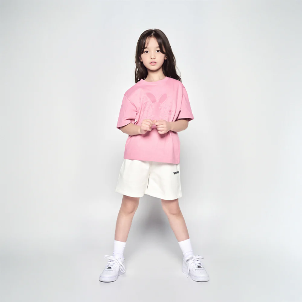 KIDS SOLO RABBIT ALIEN SHORT SLEEVE T-SHIRT LIGHT PINK - Image 3