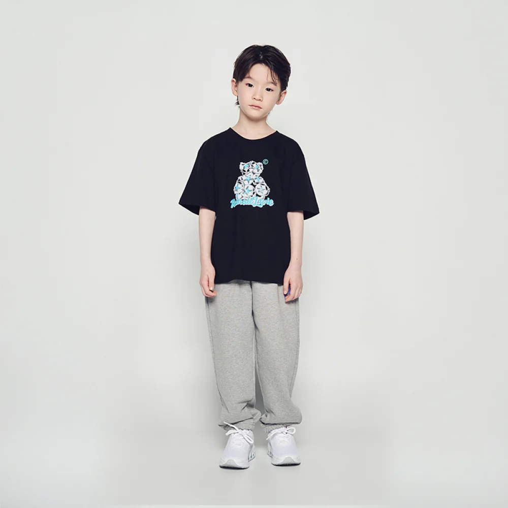 KIDS STAR BEAR SHORT SLEEVE T-SHIRT BLACK - Image 3