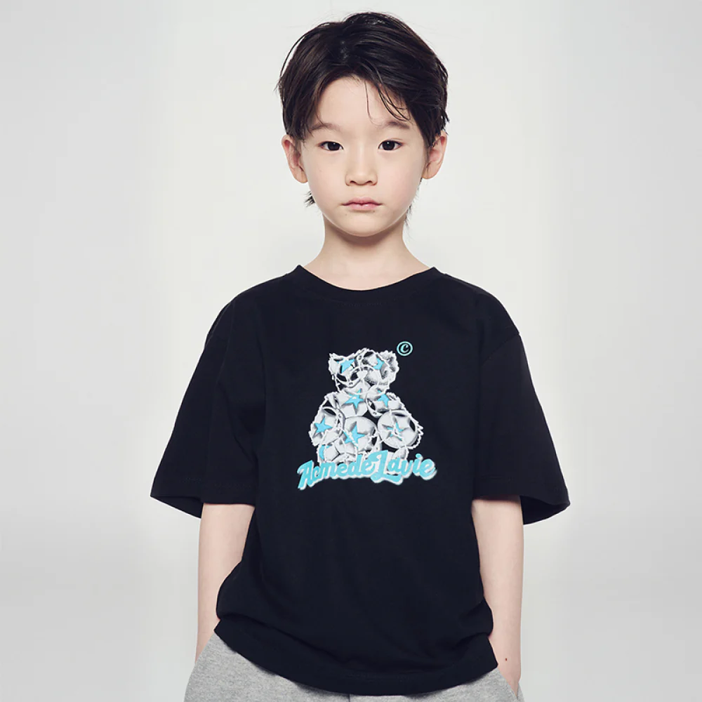 KIDS STAR BEAR SHORT SLEEVE T-SHIRT BLACK - Image 4