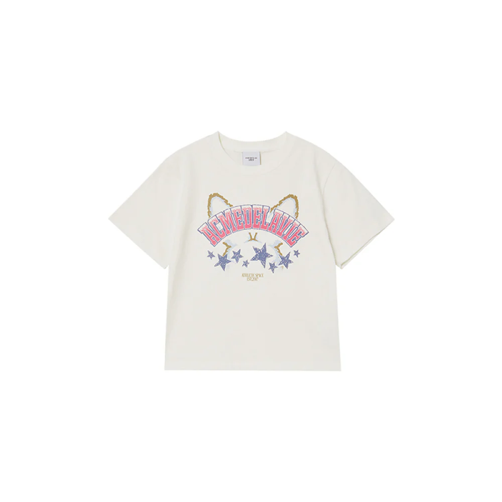 KIDS STAR RABBIT SHORT SLEEVE T-SHIRT CREAM