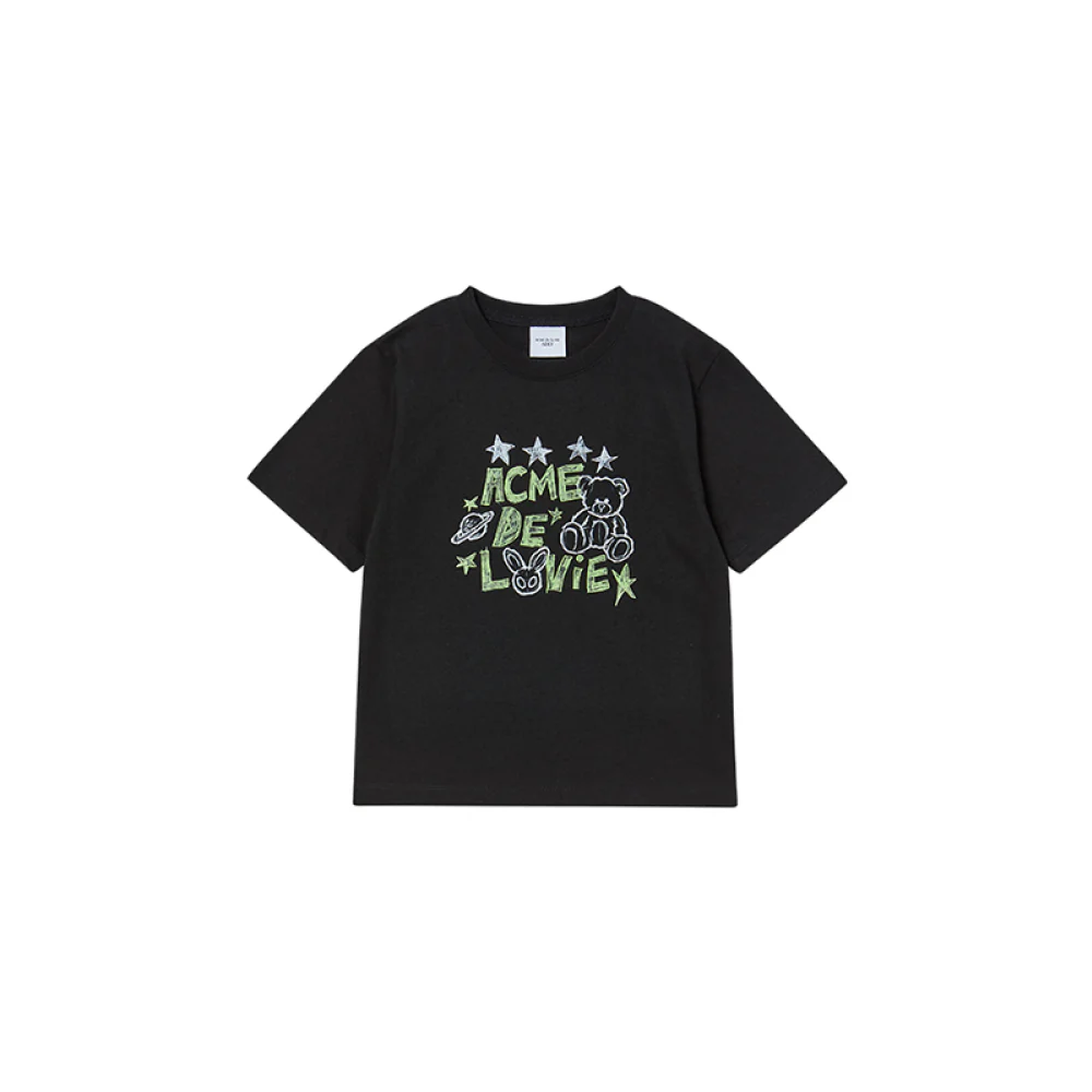 KIDS UNIVERSE DRAWING SHORT SLEEVE T-SHIRT BLACK