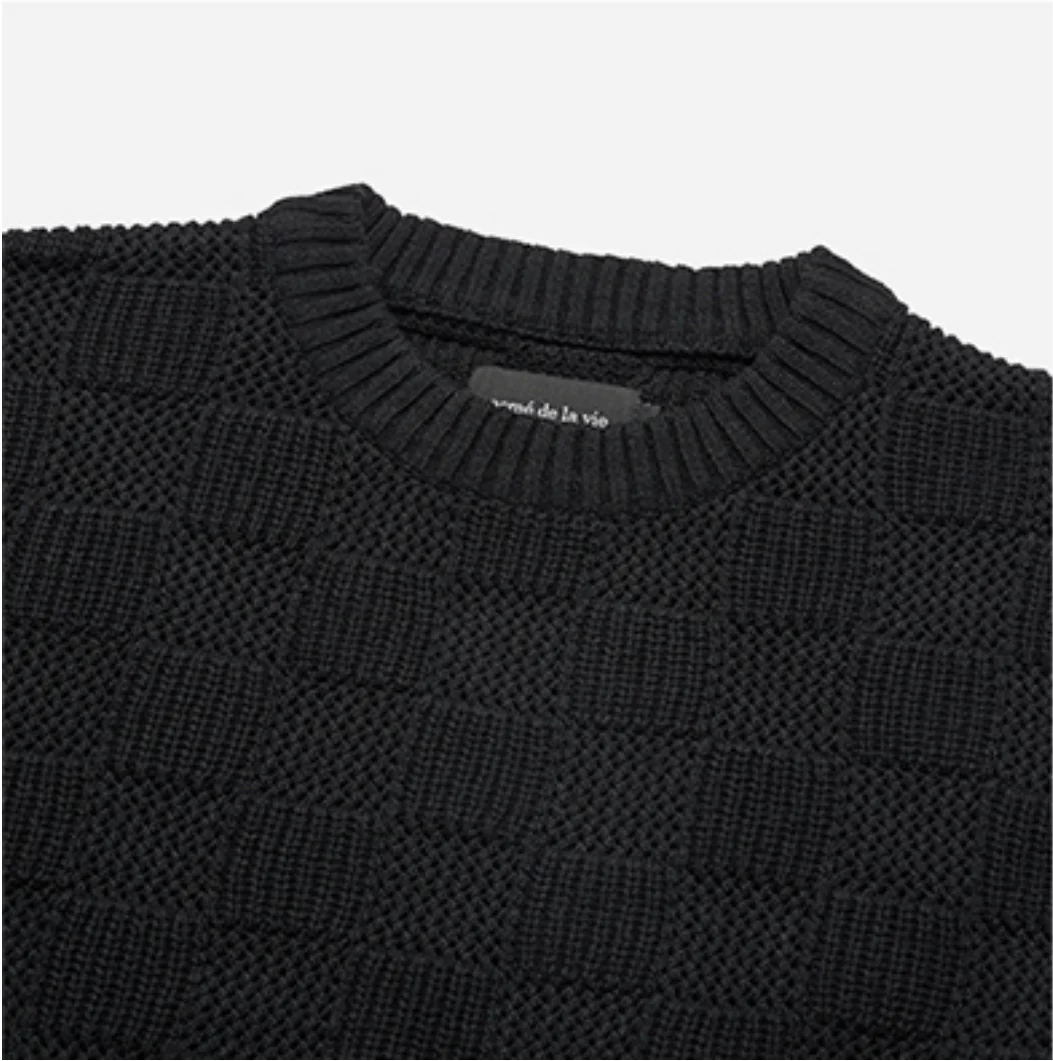 LEATHER WAPPEN OVERSIZE KNIT BLACK - Image 5