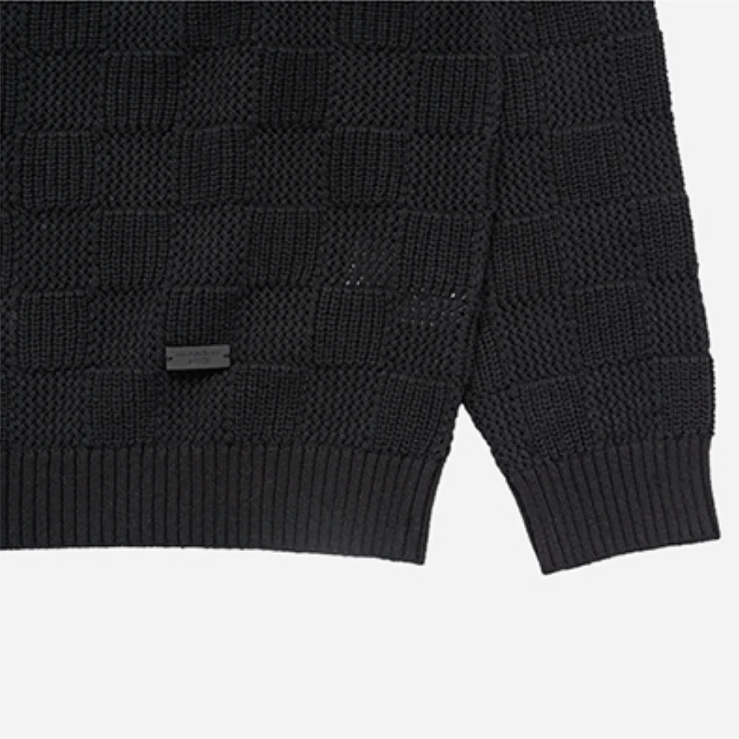 LEATHER WAPPEN OVERSIZE KNIT BLACK - Image 6