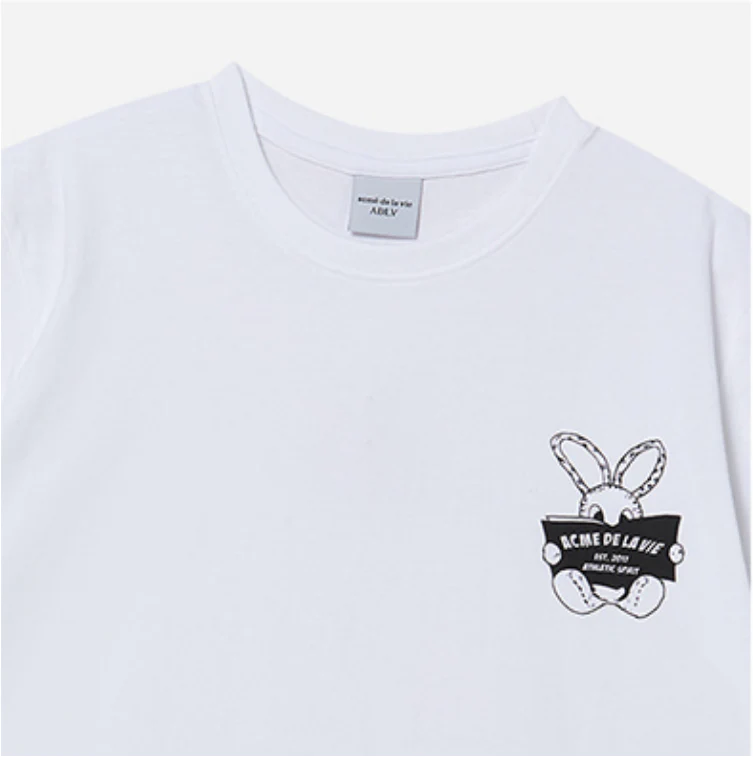 NEWSPAPER RABBIT SHORT SLEEVE T-SHIRT WHITE - Image 5