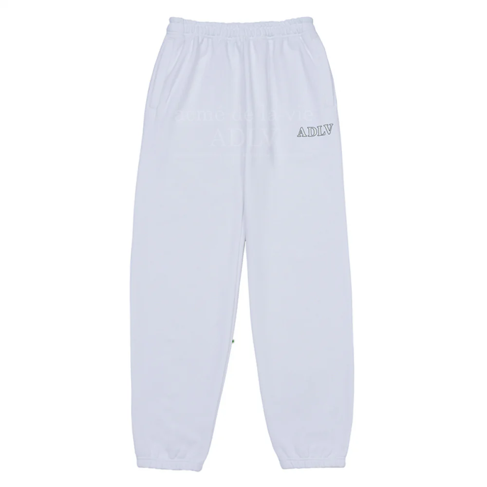 OUTLINE PRINTING LOGO TRAINING PANTS WHITE