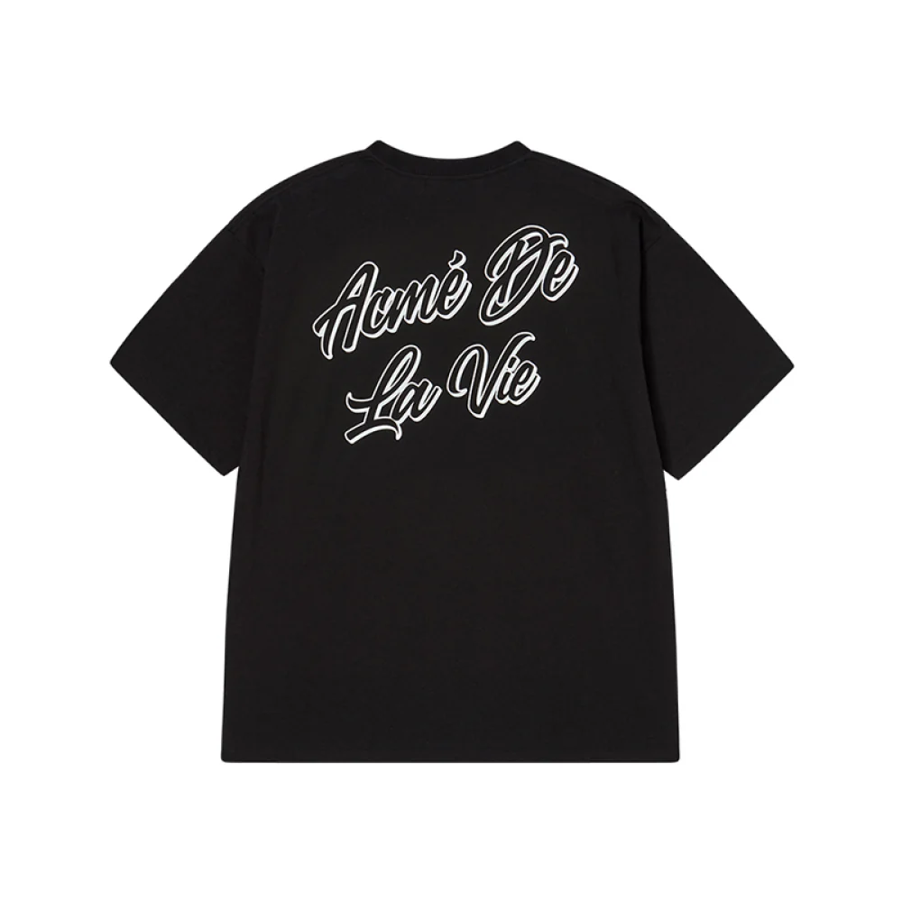 OUTLINE SCRIPT LOGO SHORT SLEEVE T-SHIRT BLACK - Image 2