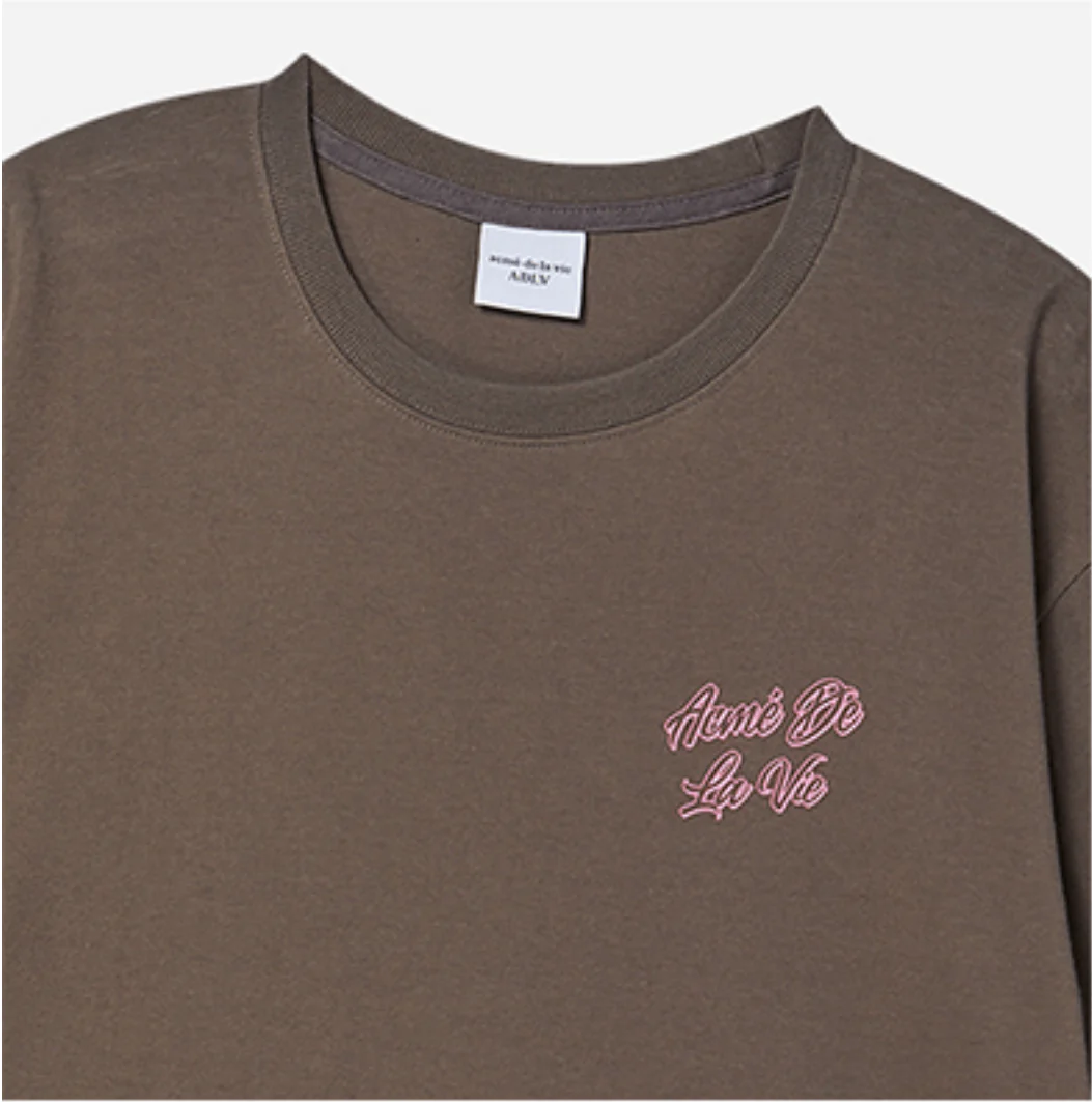 OUTLINE SCRIPT LOGO SHORT SLEEVE T-SHIRT COCOA - Image 3
