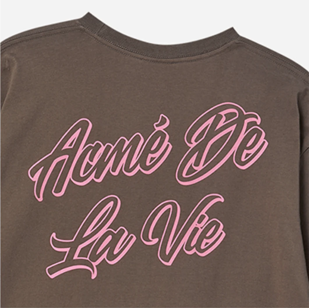 OUTLINE SCRIPT LOGO SHORT SLEEVE T-SHIRT COCOA - Image 4