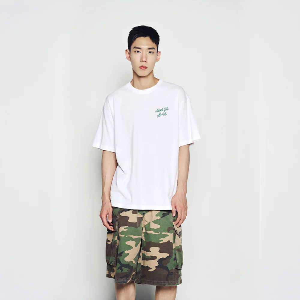 OUTLINE SCRIPT LOGO SHORT SLEEVE T-SHIRT WHITE - Image 3