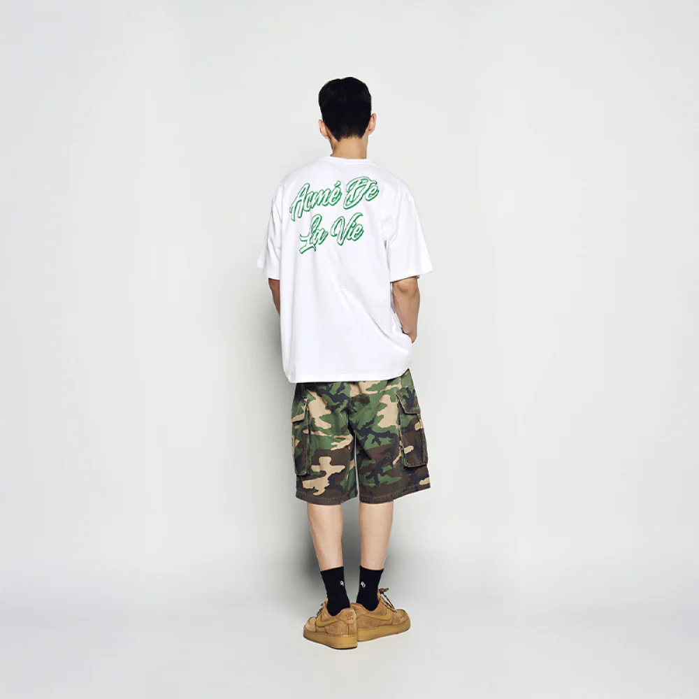 OUTLINE SCRIPT LOGO SHORT SLEEVE T-SHIRT WHITE - Image 4