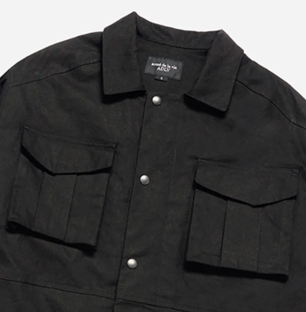 OVERSIZE FOUR POCKET WORK JACKET BLACK - Image 4