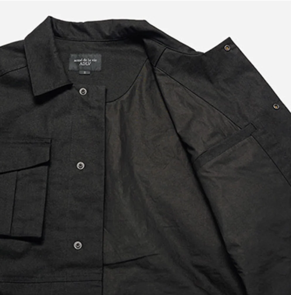OVERSIZE FOUR POCKET WORK JACKET BLACK - Image 6