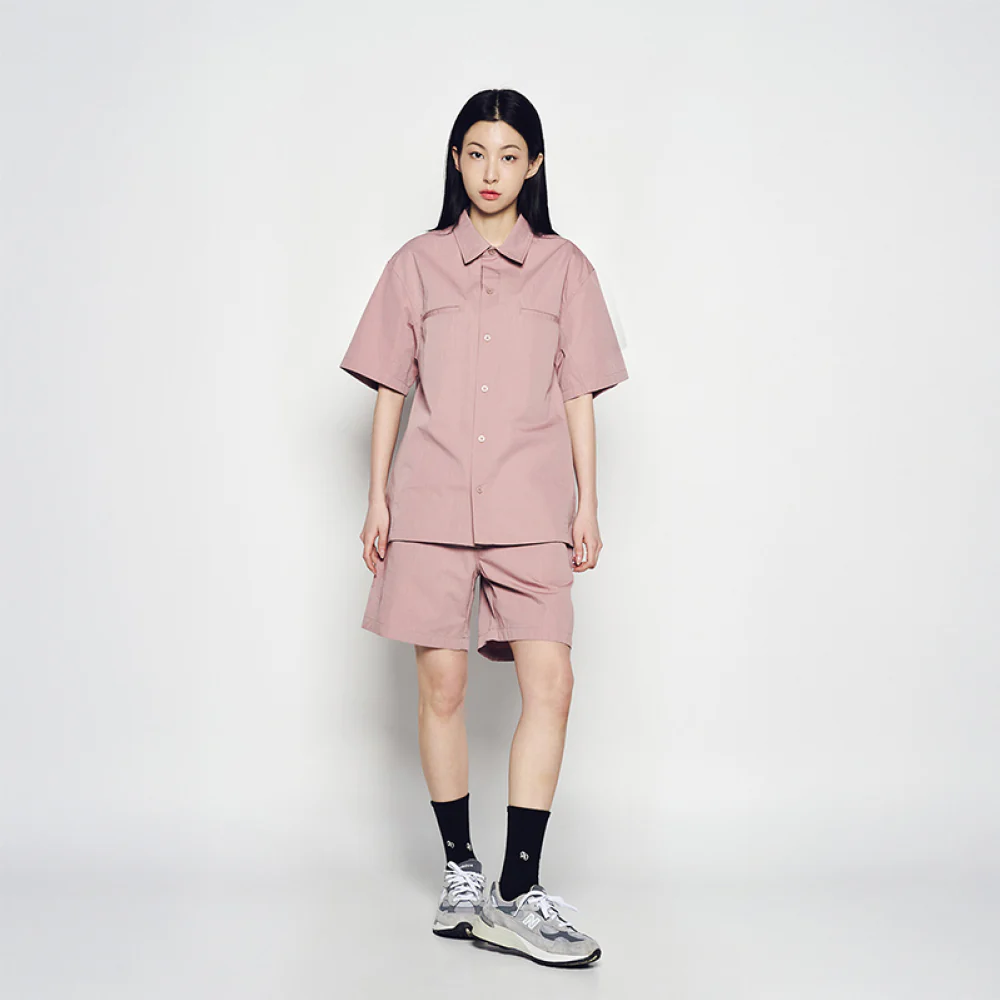 OVERSIZE RIPSTOP SHORT SLEEVE SHIRTS DARK PINK - Image 3