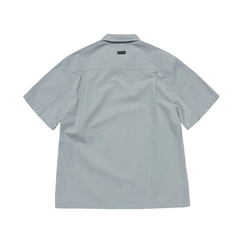 OVERSIZE RIPSTOP SHORT SLEEVE SHIRTS LIGHT GREY - Image 2
