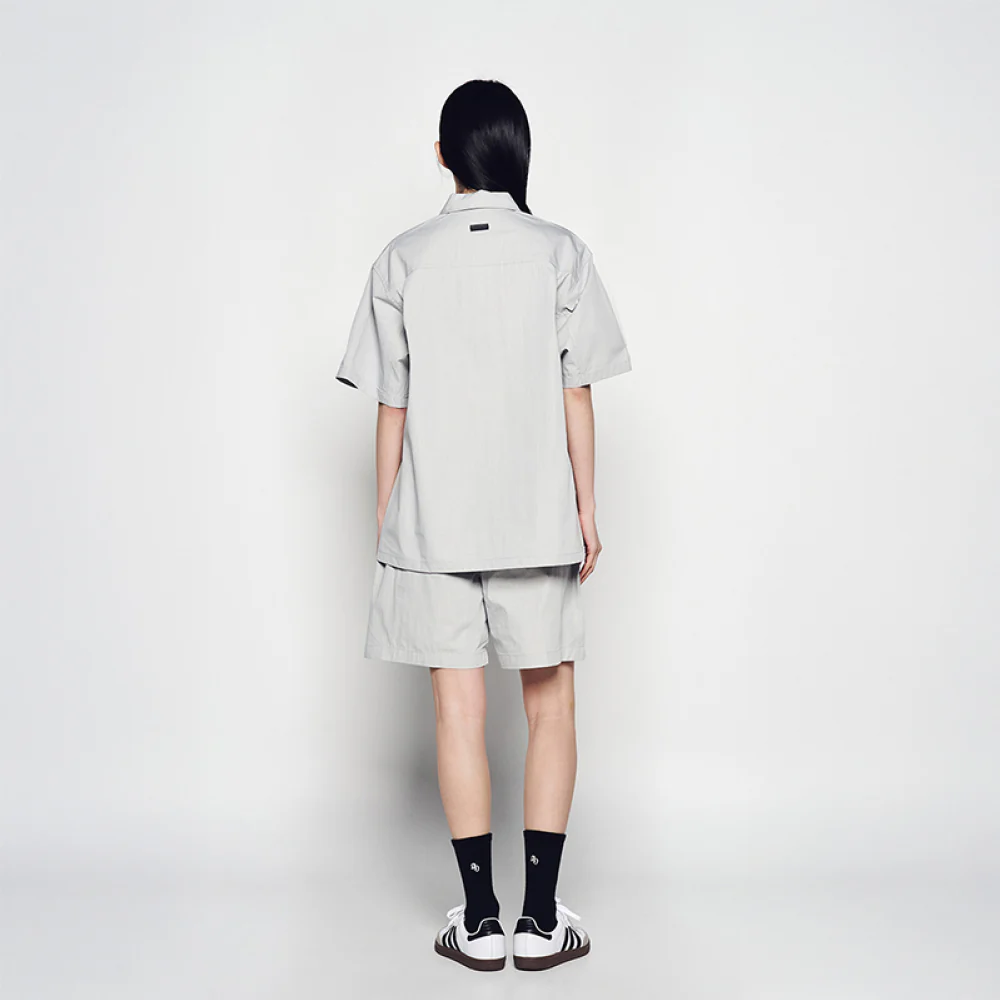OVERSIZE RIPSTOP SHORT SLEEVE SHIRTS LIGHT GREY - Image 4
