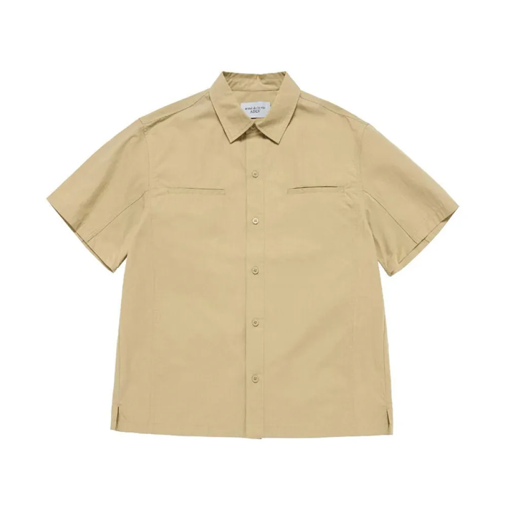 OVERSIZE RIPSTOP SHORT SLEEVE SHIRTS MUSTARD