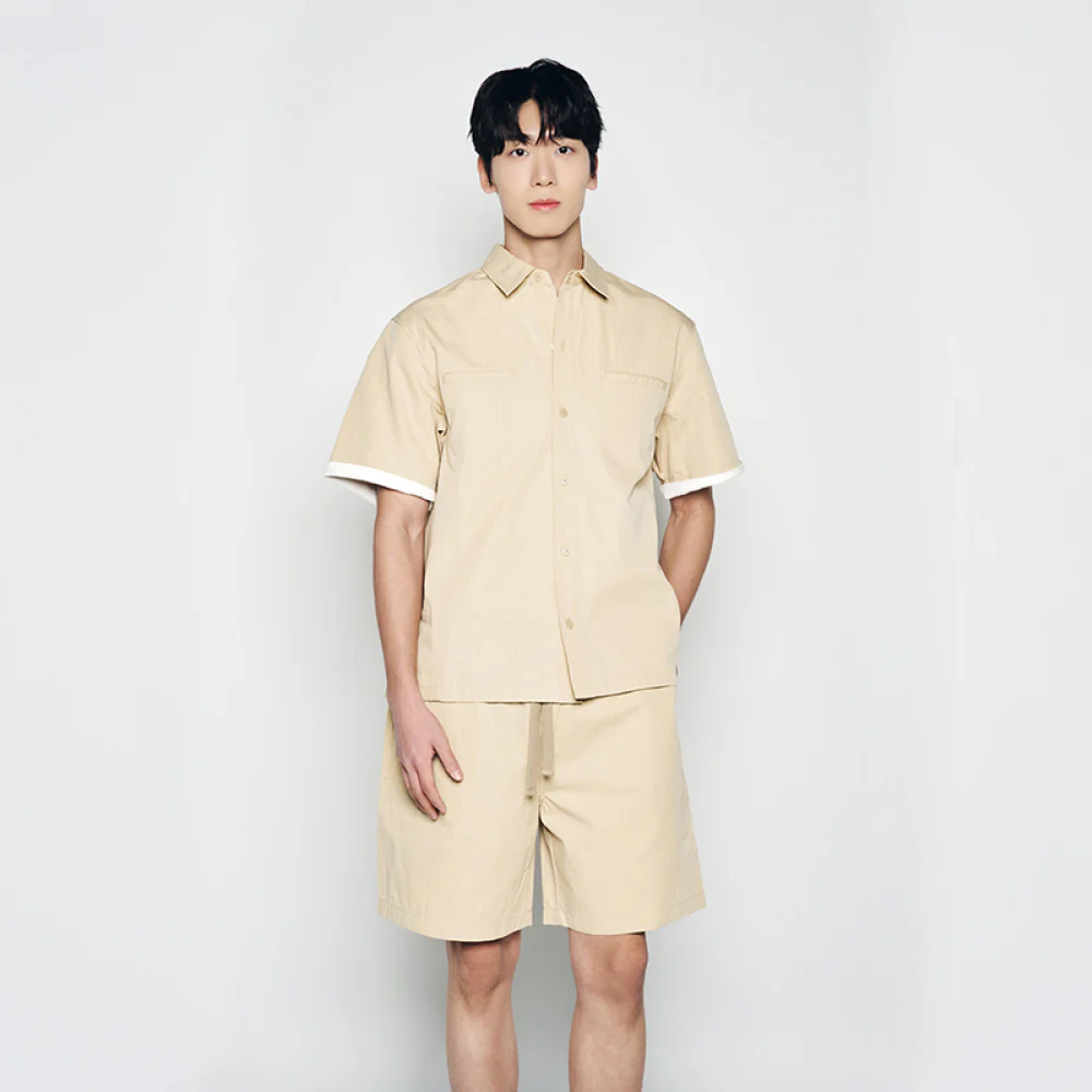 OVERSIZE RIPSTOP SHORT SLEEVE SHIRTS MUSTARD - Image 3