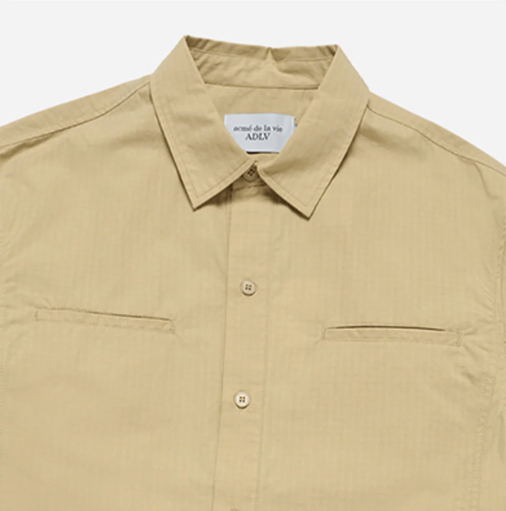 OVERSIZE RIPSTOP SHORT SLEEVE SHIRTS MUSTARD - Image 6