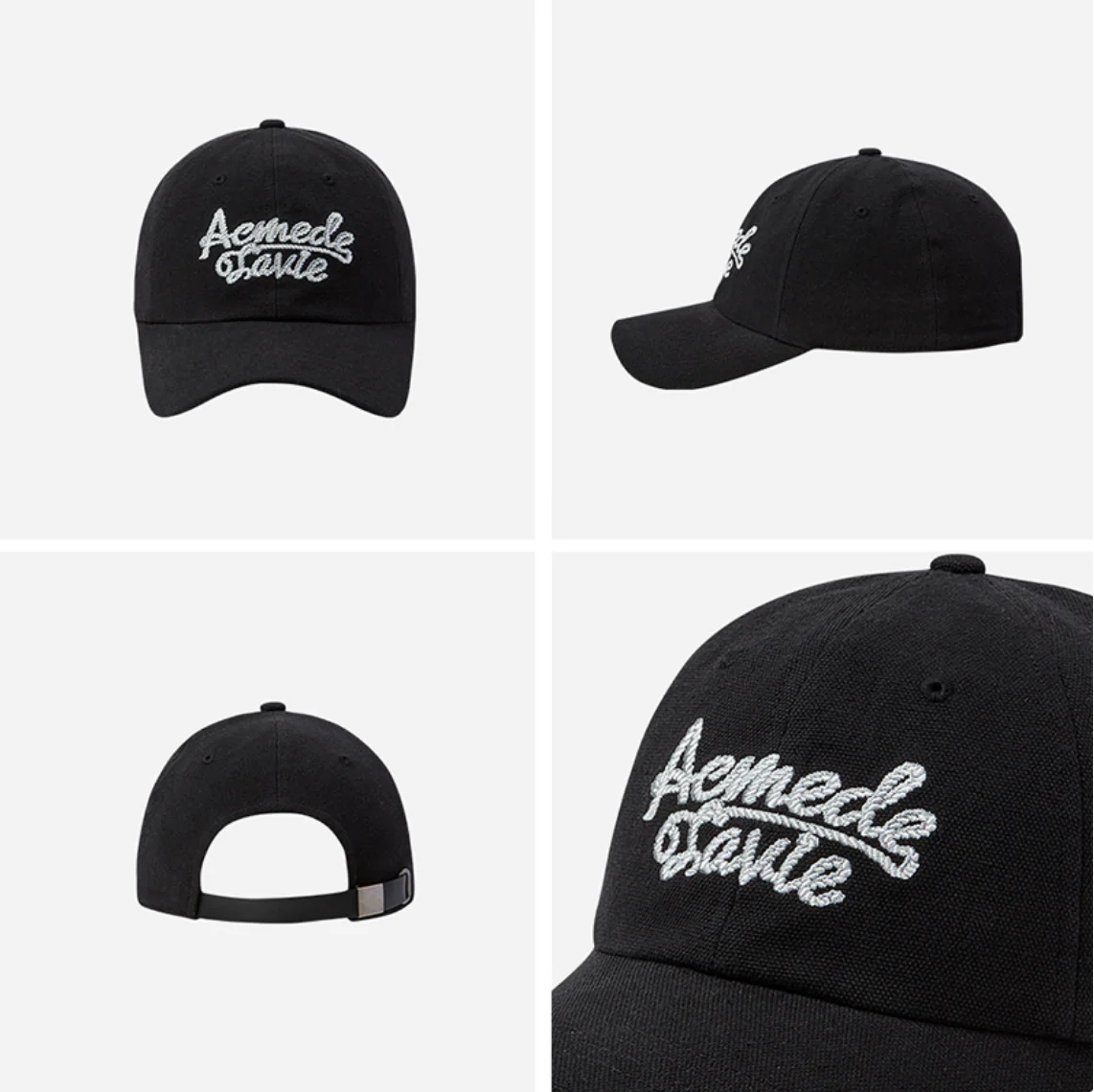 ROPE EMBROIDERY LOGO BALLCAP BLACK - Image 3