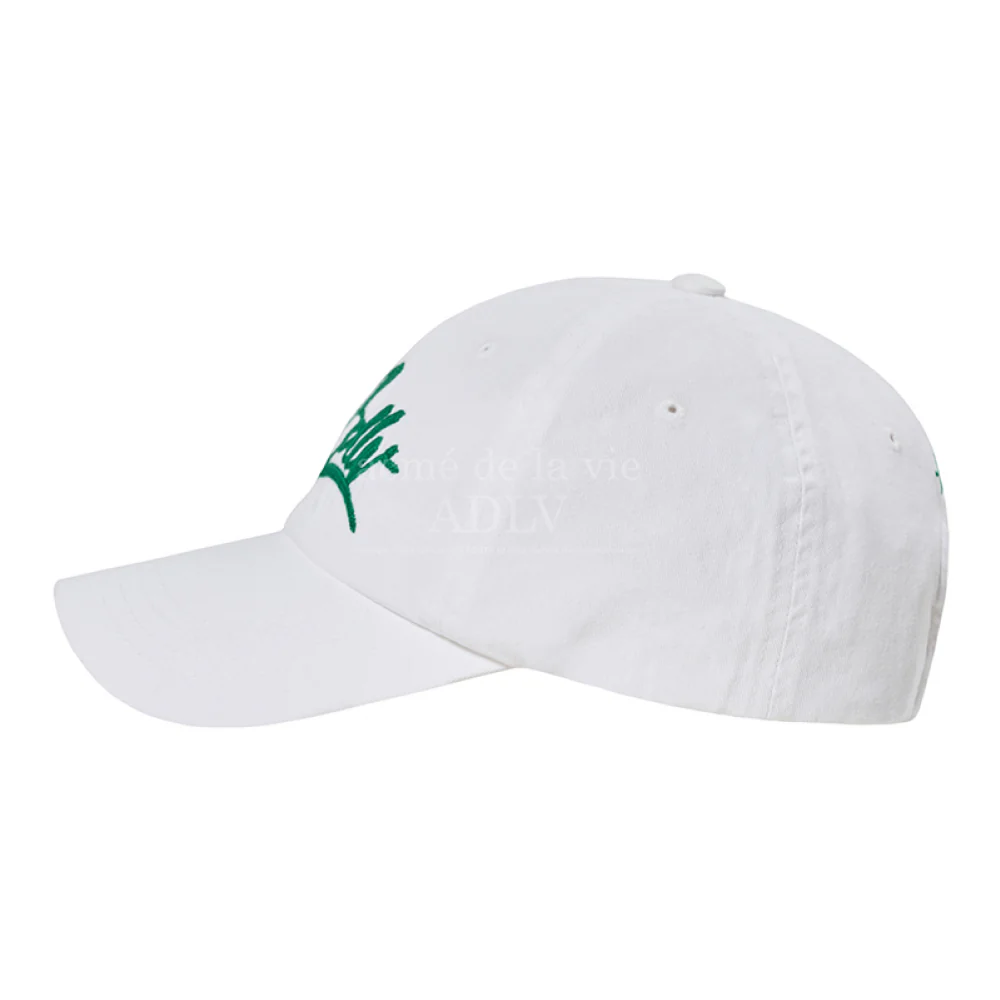 SCRIPT LOGO CHAIN EMBROIDERY WASHING BALL CAP WHITE - Image 2