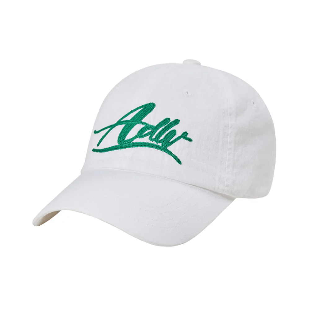 SCRIPT LOGO CHAIN EMBROIDERY WASHING BALL CAP WHITE - Image 3