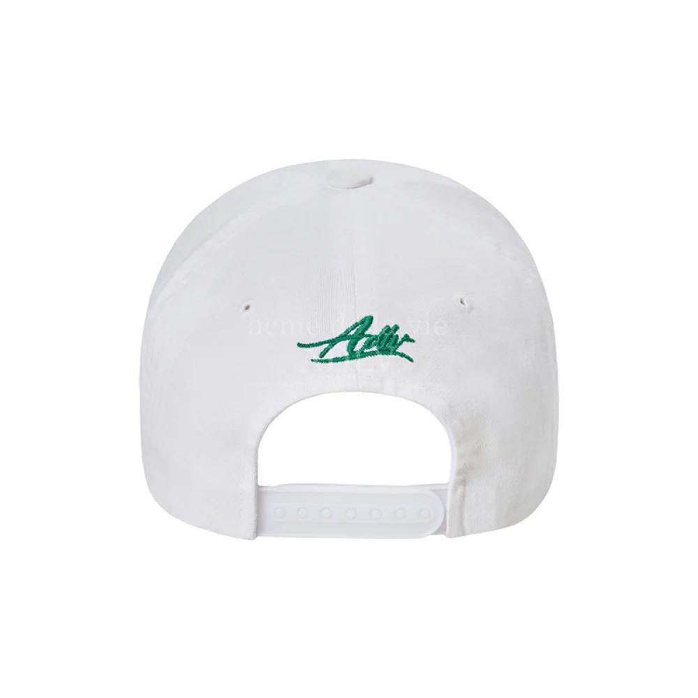 SCRIPT LOGO CHAIN EMBROIDERY WASHING BALL CAP WHITE - Image 4