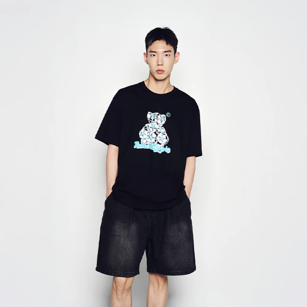 STAR BEAR SHORT SLEEVE T-SHIRT BLACK - Image 4
