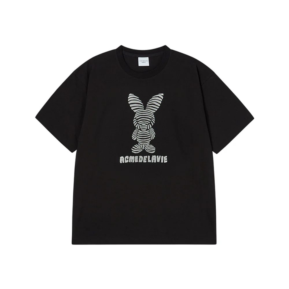 STRIPE RABBIT SHORT SLEEVE T-SHIRT BLACK