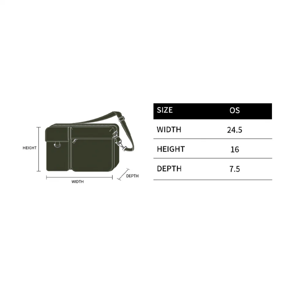 SYMBOL RIVET MULTI POKET CROSS BAG KHAKI - Image 5