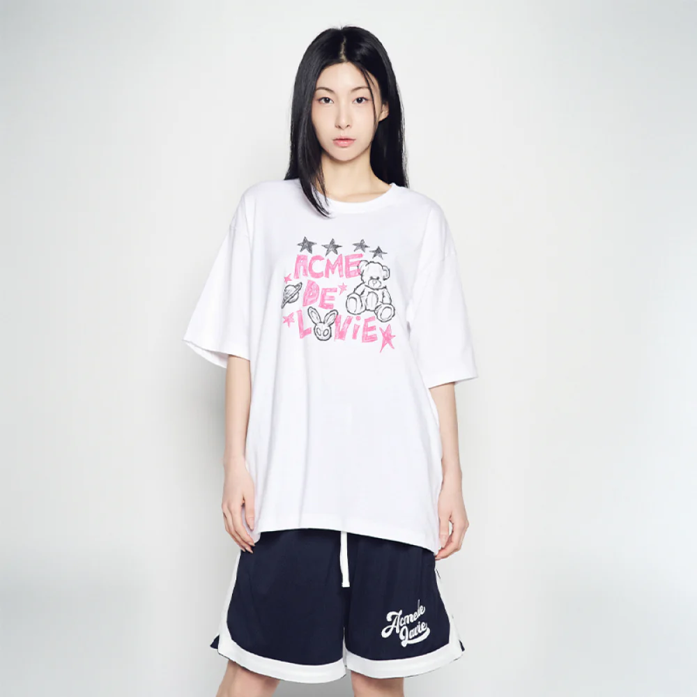 UNIVERSE DRAWING SHORT SLEEVE T-SHIRT WHITE - Image 4