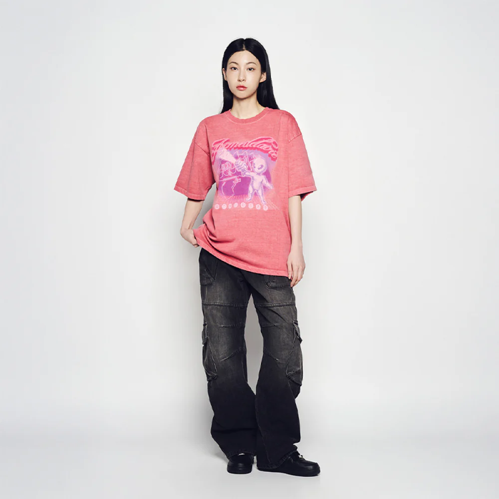 WIDE DENIM FATIGUE CARGO PANTS BLACK - Image 4